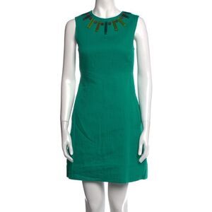 Vintage Milly of New York Green
Beaded Sleeveless Mini Dress Pockets - Size 4